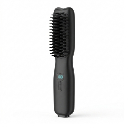 Brosse lissante chauffante sans fil SORÉA Glide, coloris noir, écran de température allumé