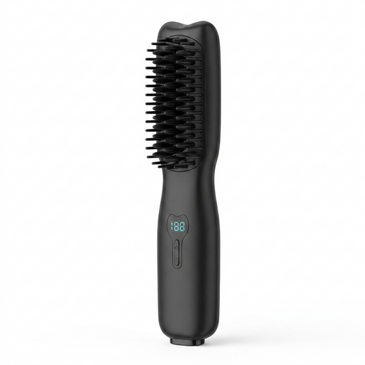 Brosse lissante chauffante sans fil SORÉA Glide, coloris noir, écran de température allumé
