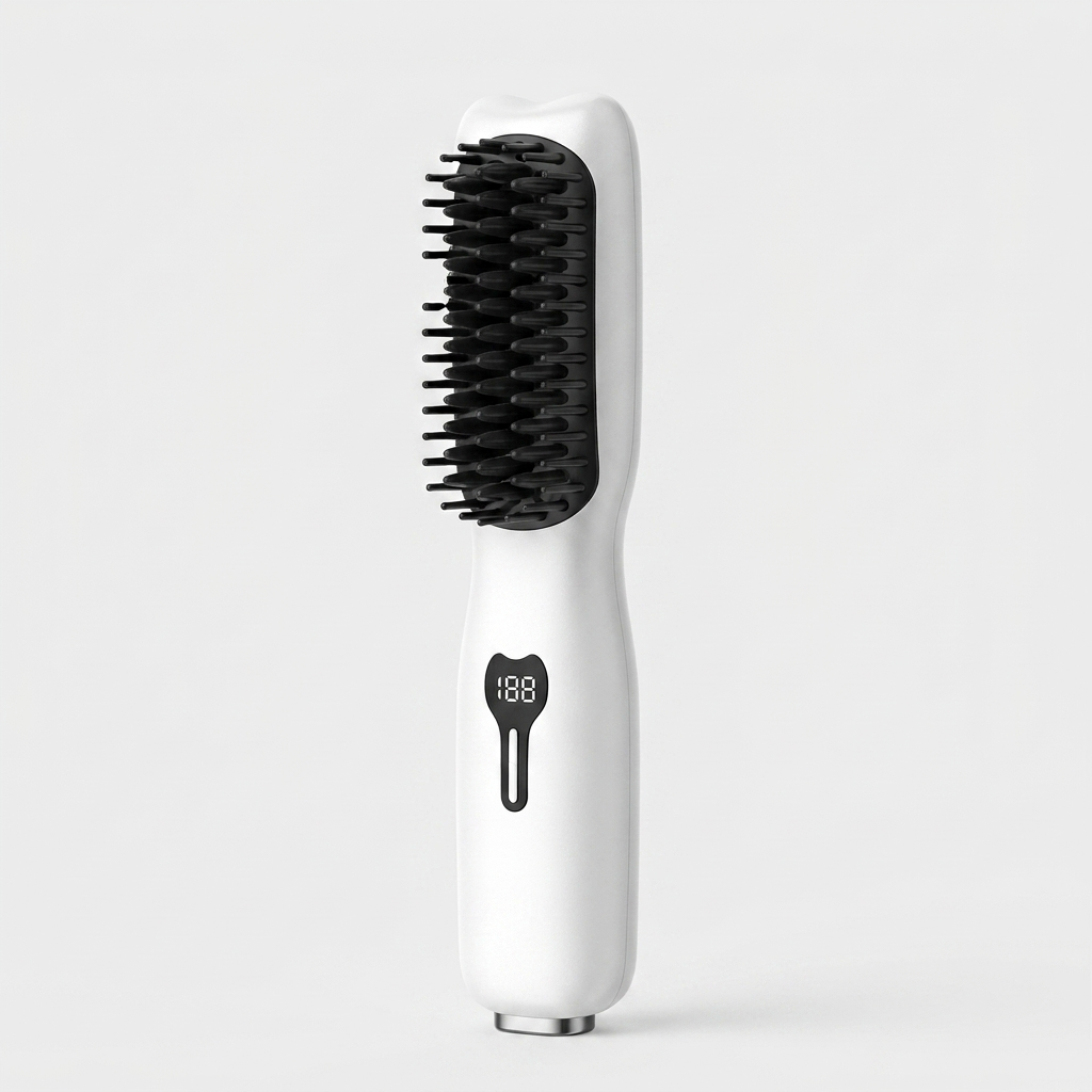 Brosse lissante chauffante sans fil SORÉA Glide, coloris blanc